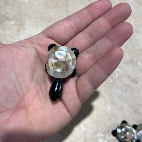 Assorted Inlaid Obsidian Turtle (One Turtle)