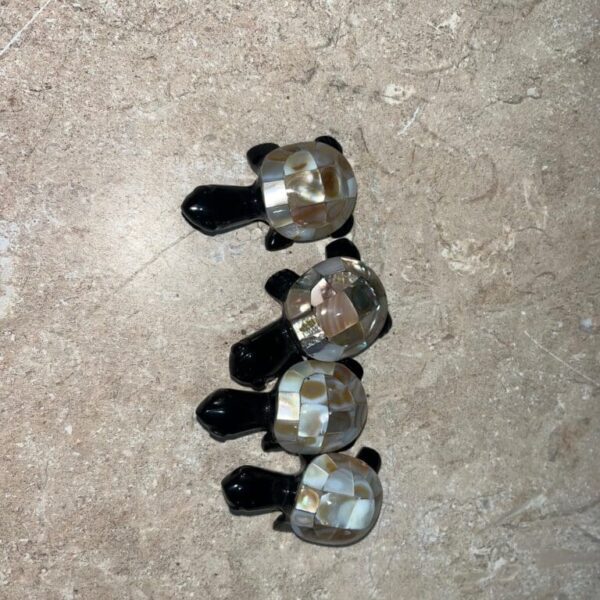 Assorted Inlaid Obsidian Turtle (One Turtle)