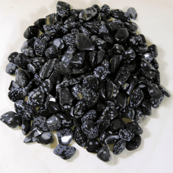 1lb of Tumbled Snowflake Obsidian