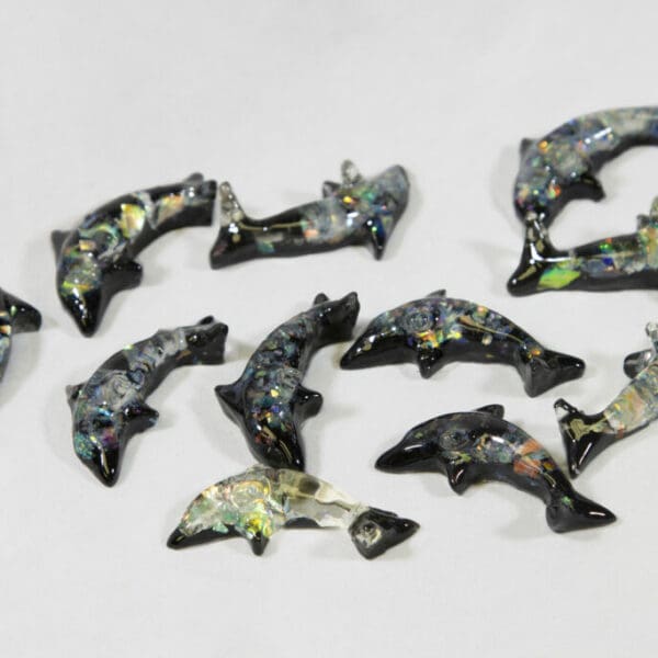 Baby Rainbow Dolphins - Semi Precious Mineral Figurine (One Dolphin)