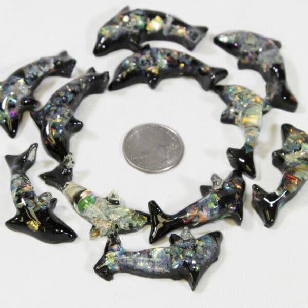 Baby Rainbow Dolphins - Semi Precious Mineral Figurine (One Dolphin)