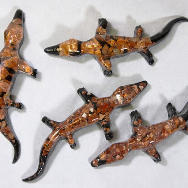 Red Alligator - Semi Precious Mineral Figurine (One Alligator)