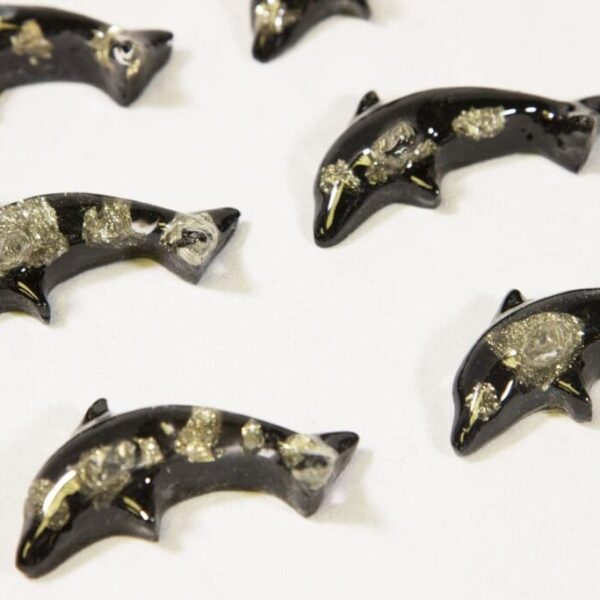 Baby Glitter Dolphins - Semi Precious Mineral Figurine (One Dolphin)