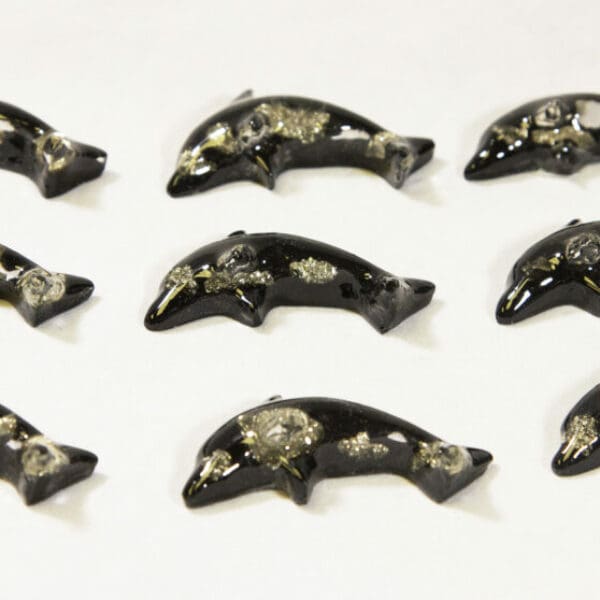 Baby Glitter Dolphins - Semi Precious Mineral Figurine (One Dolphin)