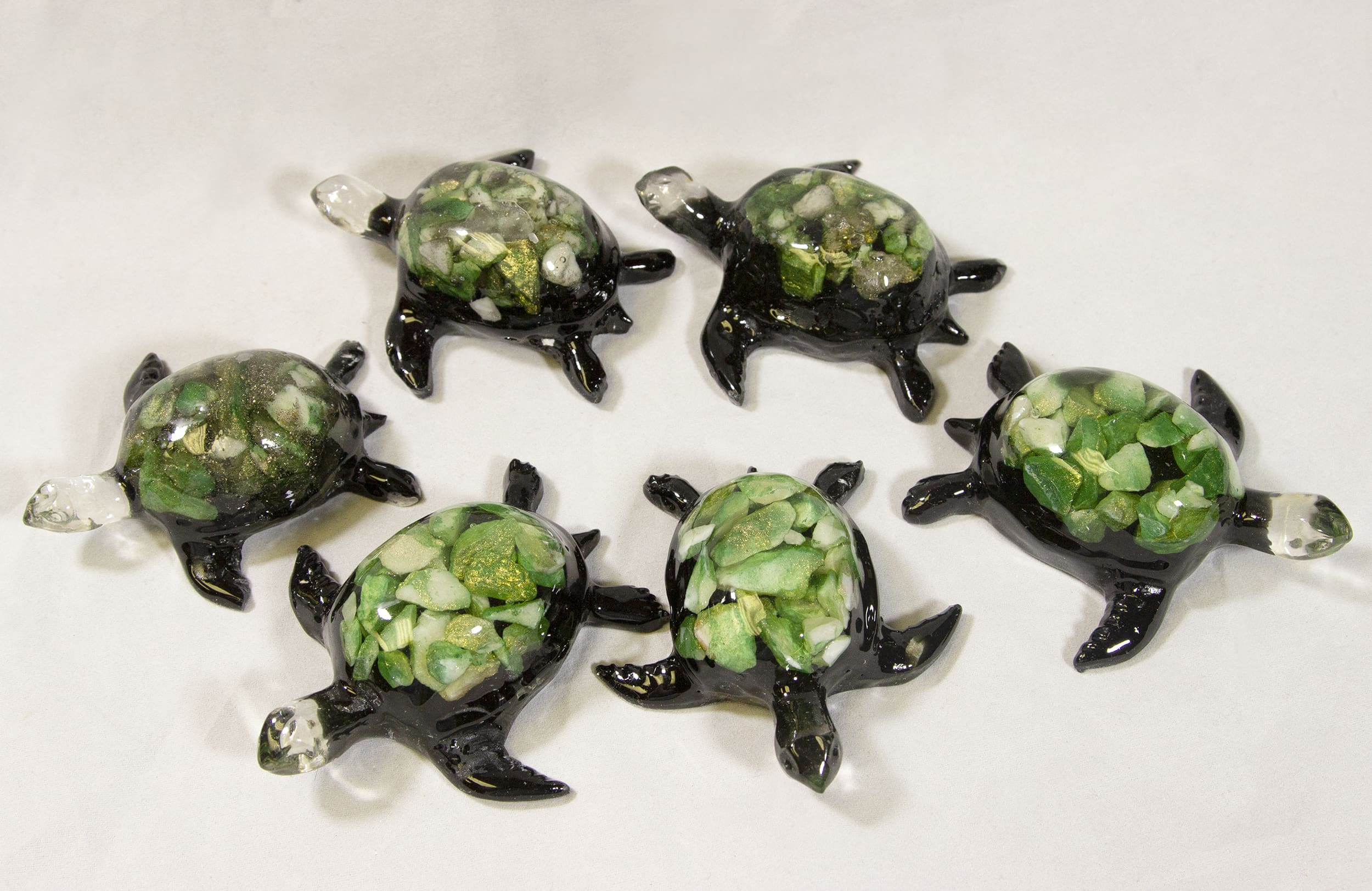 Large Green Turtle - Semi Precious Mineral Figurine (One Turtle)