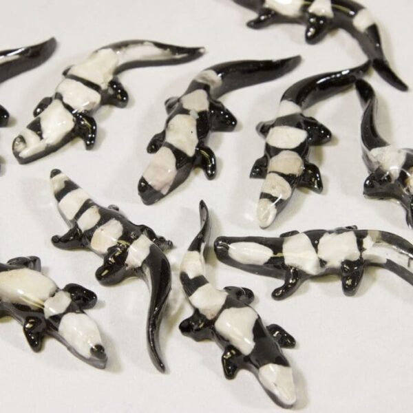 Small White Alligator - Semi Precious Mineral Figurine (One Alligator)