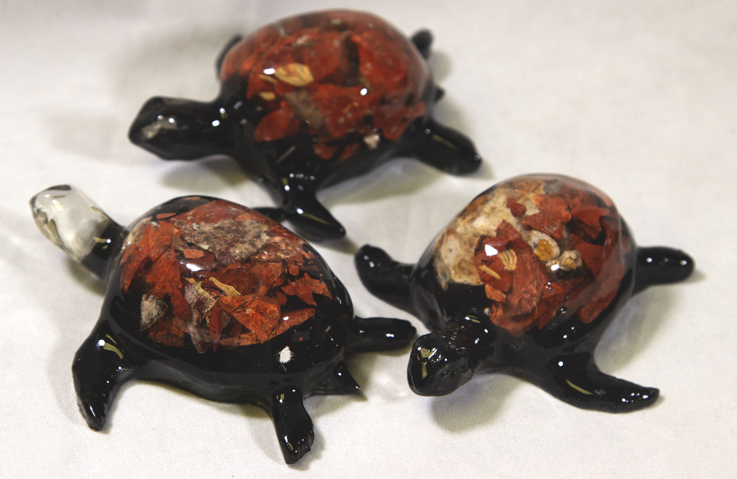 Large Red Turtle - Semi Precious Mineral Figurine (One Turtle)