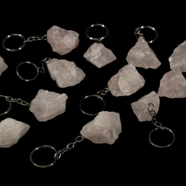 Rough Rose Quartz Keychain (One Keychain)