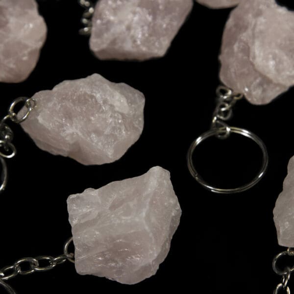 Rough Rose Quartz Keychain (One Keychain)