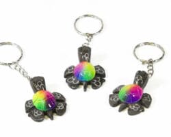 Marble Turtle Multicolor Key Chain 2" - Turtleman Foundation Purchase (One Keychain)