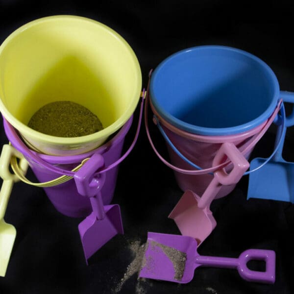 Large Assorted Pastel Plastic Pail and Shovel Set