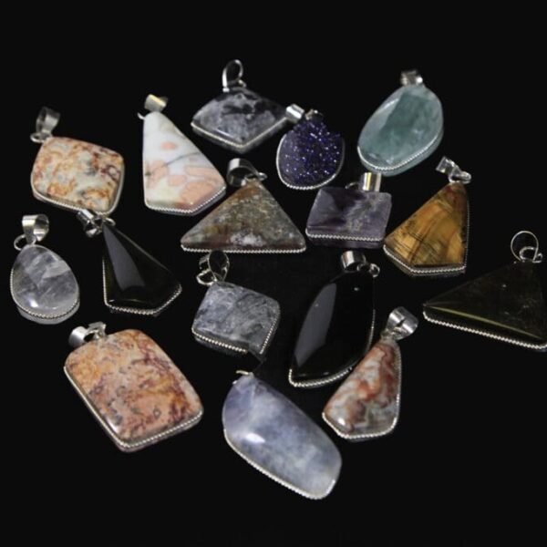 Gemstone and Fossil Pendants
