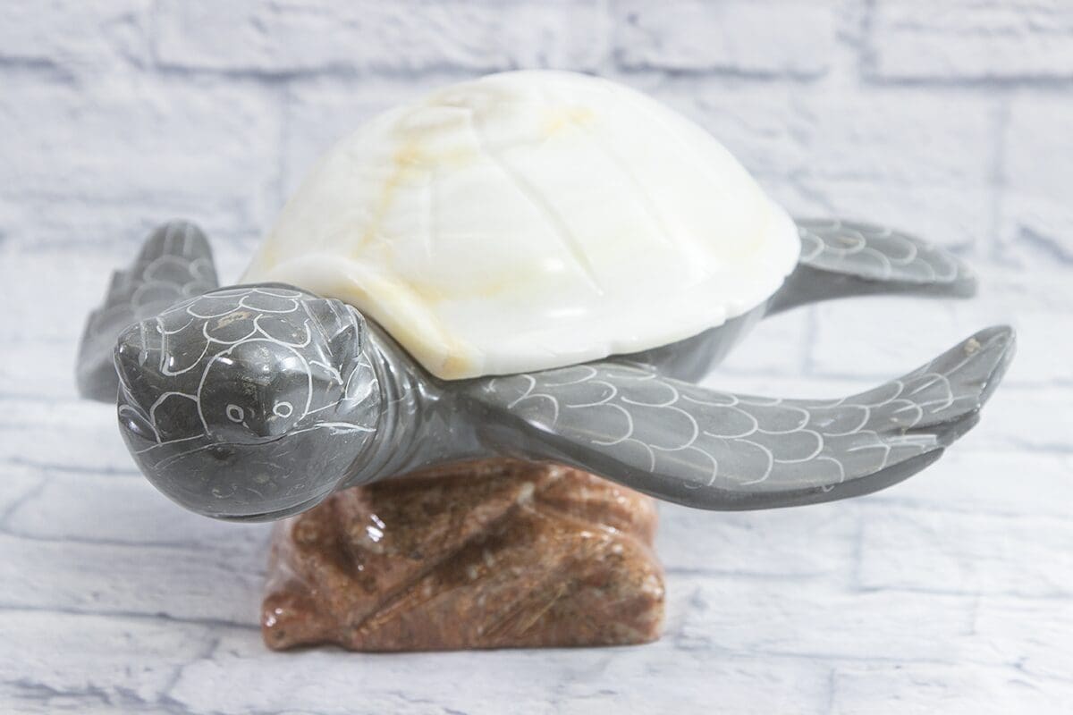 Fred - 18" Marble Turtle (White)