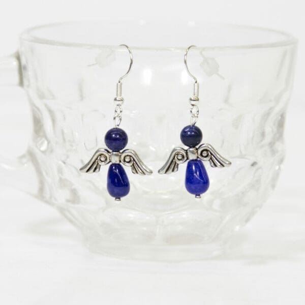Blue Lapis Angel Earrings
