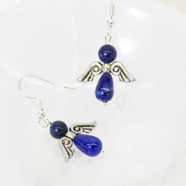 Blue Lapis Angel Earrings