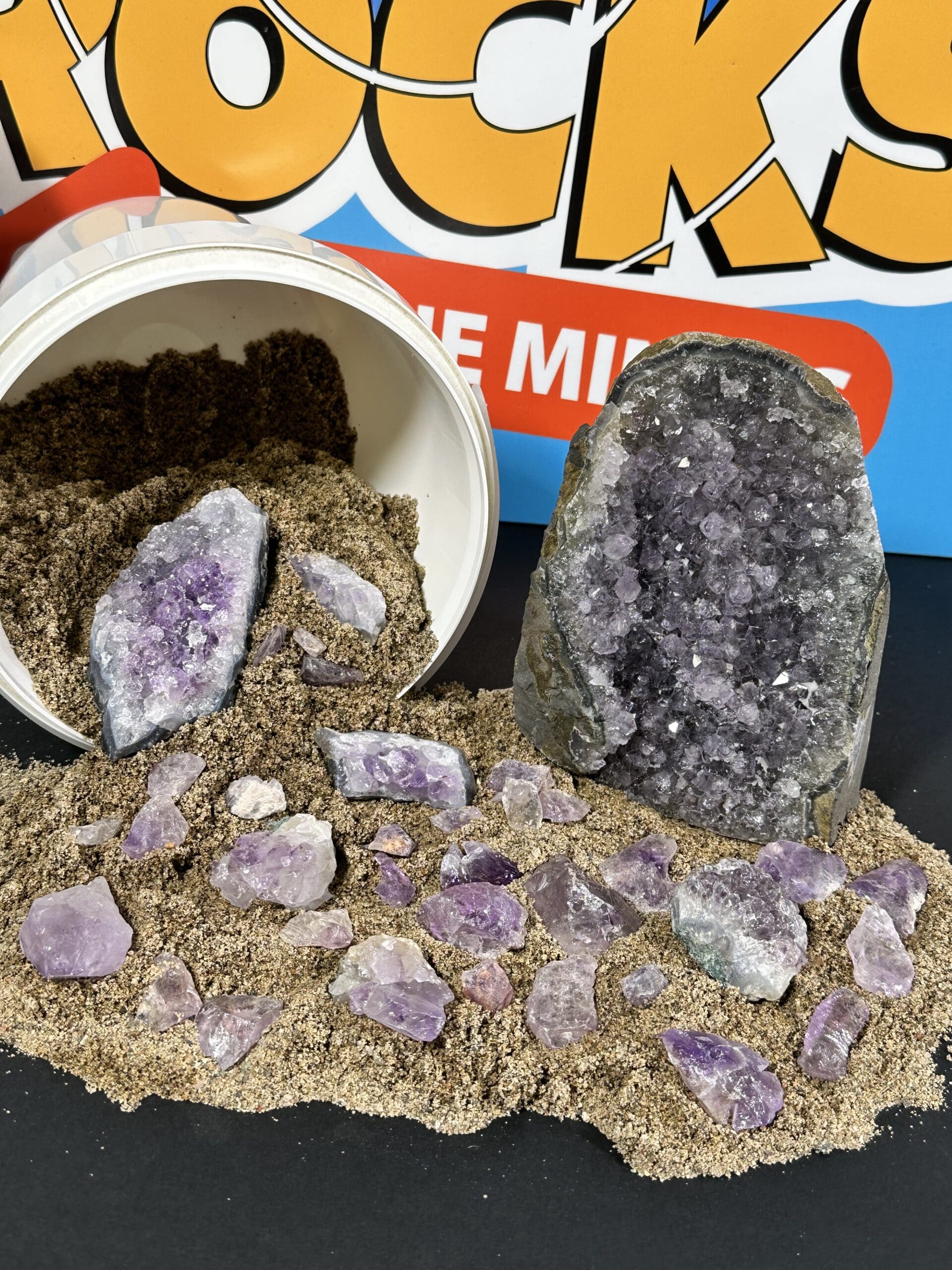 Amethyst Gemstone Mining Bucket
